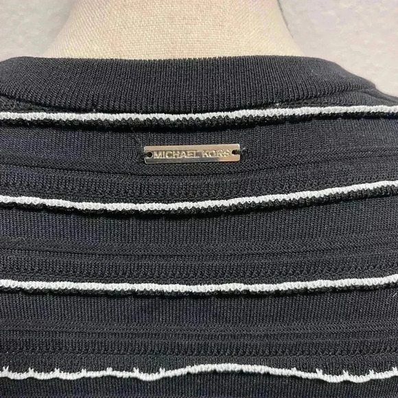 Ruffled Stripe Stretch Viscose Dress - Picture 4 of 4